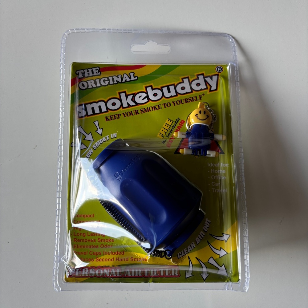 Smoke Buddy The Original PERSONAL AIR FILTER "Blue" w/ FREE Keychain